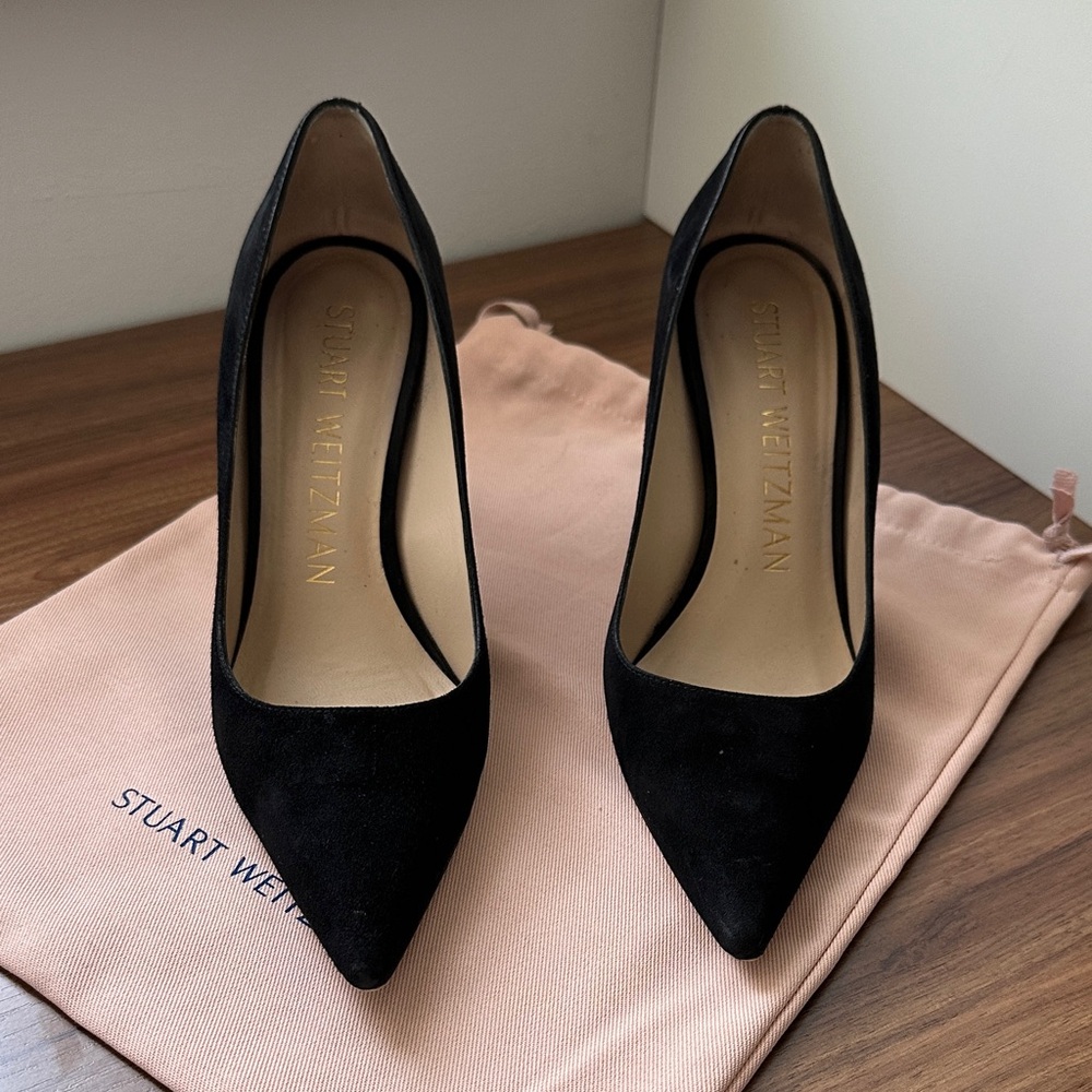 Stuart Weitzman Power 85 Suede Pumps - Picture 2 of 5
